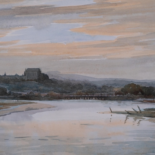 694 - Lancing College, mid-20th century watercolour, indistinctly signed, 30cm x 47cm, framed