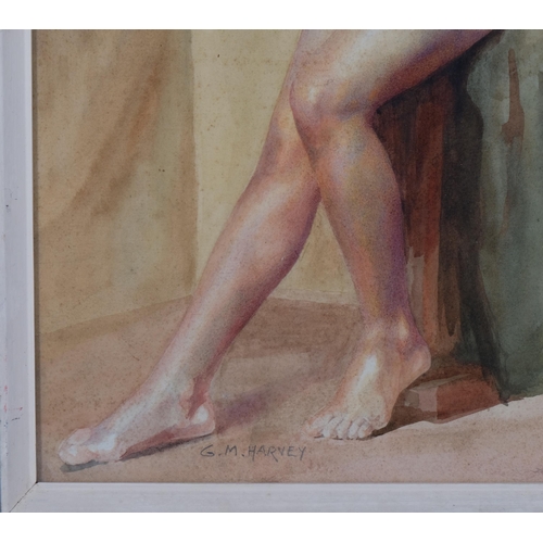 709 - G M Harvey, nude life study, watercolour, signed, 46cm x 29cm, framed