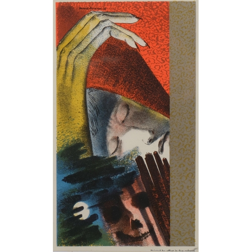 711 - Barnett Freedman, Dreaming and Sleep, 2 original lithographs, circa 1949 and 1950, 22cm x 14.5cm, fr... 