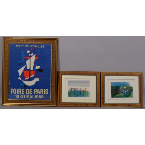 713 - Jean Colin, Exhibition poster, Porte De Versailles, 1965, 50cm x 37cm, and Raoul Dufy, Les Centaures... 