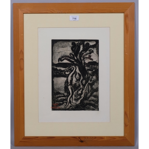 716 - Georges Rouault, Frontispiece, example proof with stamps for Reincarnation Du Pere Ubu, image 30cm x... 