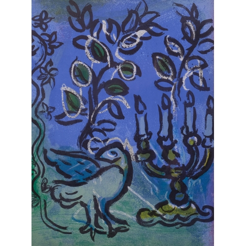 717 - Marc Chagall, The Candlestick, original lithograph, 1962, Mourlot no. 366, image 33cm x 24cm, framed