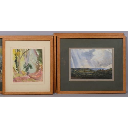 720 - John Marshall (1911 - 1995), 4 abstract landscapes, watercolour, largest 22cm x 32cm, framed (4)