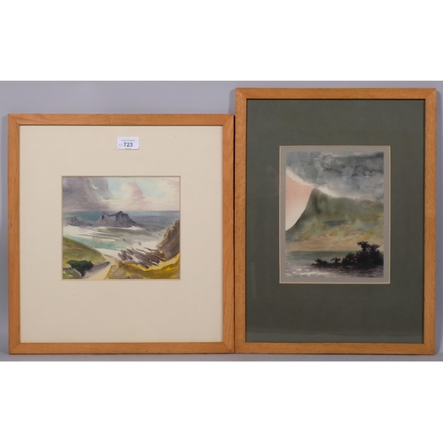 723 - John Marshall (1911 - 1995), 4 landscapes, watercolours, 18cm x 20cm, framed (4)