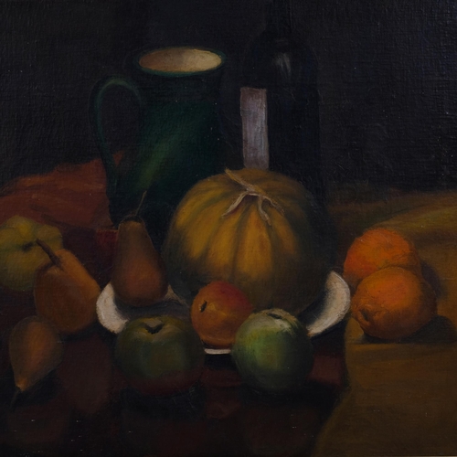 738 - Contemporary still life fruit, oil on canvas, unsigned, 55cm x 70cm, framed