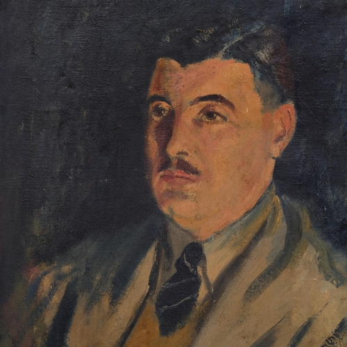 743 - James Proudfoot, portrait of a man, oil on canvas, 61cm x 51cm, unframed