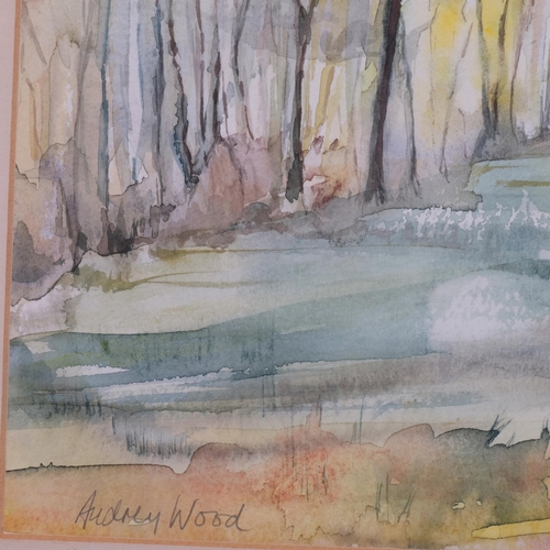 752 - Audrey Wood, Ashridge woodland landscape, watercolour, signed, 27cm x 38cm, framed