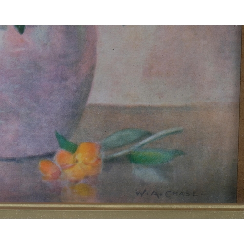 755 - W A Chase, still life flowers in a vase, watercolour, signed, 34cm x 25cm, framed