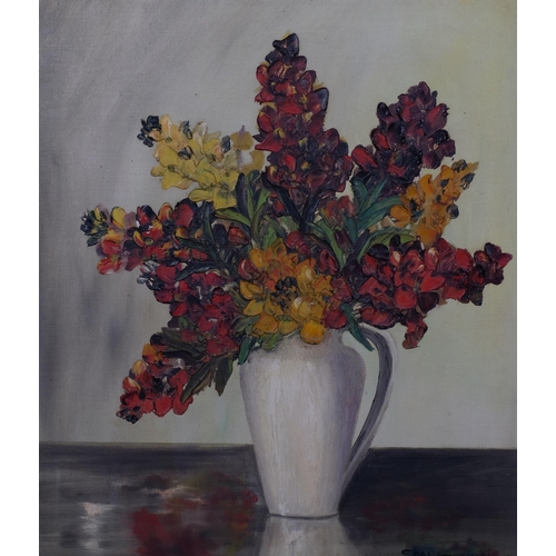 758 - Spaj Atkinson (born 1899), still life flowers, oil on canvas, signed, 60cm x 50cm, framed