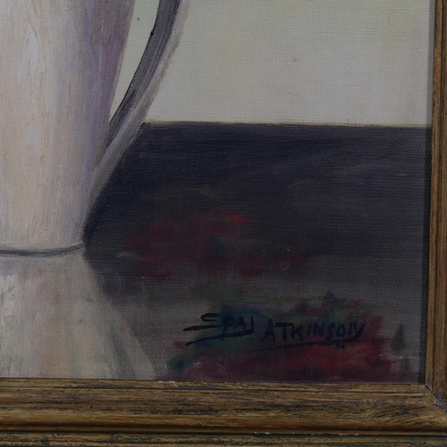 758 - Spaj Atkinson (born 1899), still life flowers, oil on canvas, signed, 60cm x 50cm, framed