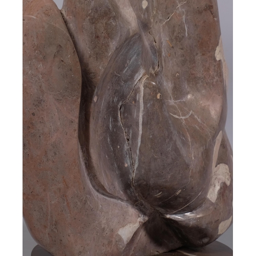 762 - Abstract marble sculpture on stand, height 38cm