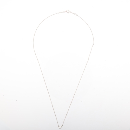 1140 - ELSA PERETTI for TIFFANY & CO - a platinum 0.15ct solitaire diamond pendant necklace, 40cm, 2.5g, wi... 