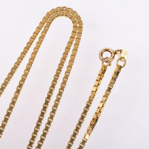 An 18ct gold box link chain necklace, 50cm, 15.9g