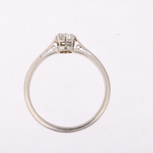 1304 - An early 20th century platinum 0.25ct solitaire diamond ring, claw set with old European-cut diamond... 