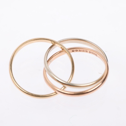 1325 - A 9ct three-colour gold 