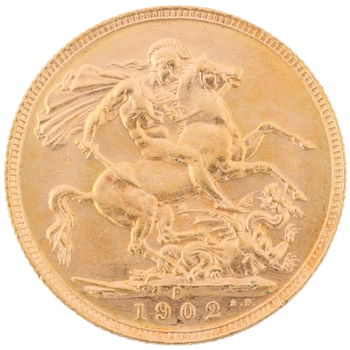 1337 - An Edward VII 1902 gold full sovereign coin, Perth Mint, 7.9g