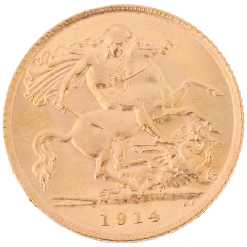 1338 - A George V 1914 gold half sovereign coin, 3.9g