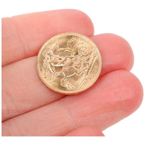 1338 - A George V 1914 gold half sovereign coin, 3.9g