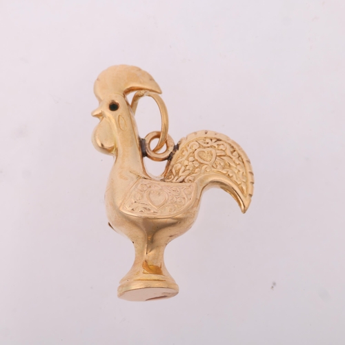 1340 - A Portuguese 800 gold figural rooster charm/pendant, 30.2mm, 3.1g