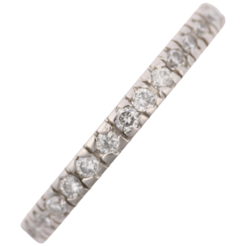 1408 - A modern platinum diamond full eternity ring, set with modern round brilliant-cut diamonds, total di... 