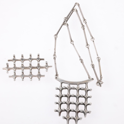 1543 - MARIANNE BERG for UNI DAVID ANDERSEN - a Norwegian modernist sterling silver Troll Series matching p... 