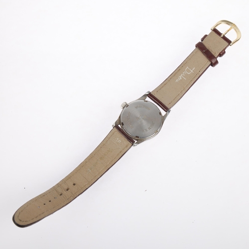 1006 - ARCADIA - a Vintage stainless steel mechanical wristwatch, circa 1950s, silvered dial with black eig... 