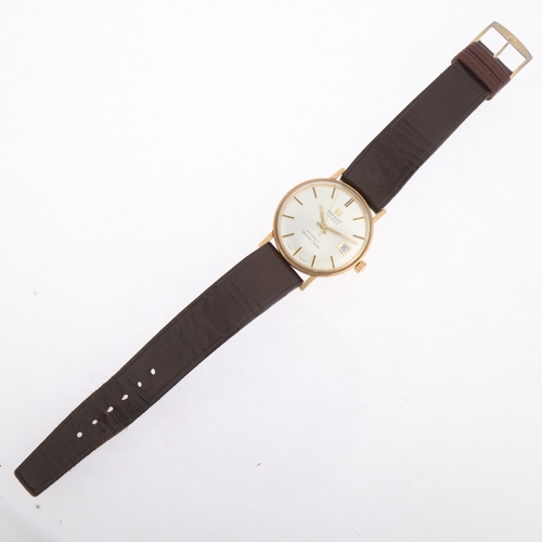 1010 - TISSOT - a 9ct gold Visodate Seastar Seven automatic calendar wristwatch, circa 1960s, silvered dial... 