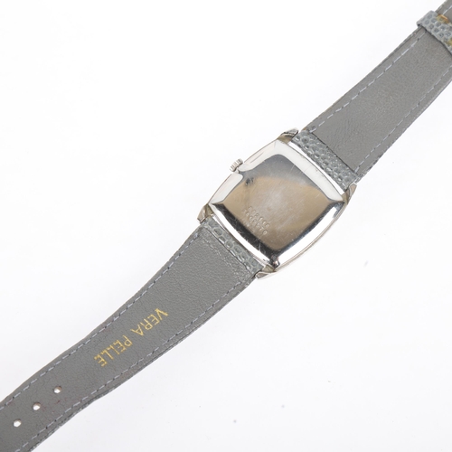 1022 - UNIVERSAL GENEVE - a stainless steel Tank mechanical wristwatch, ref. 842114, circa 1960s, silvered ... 