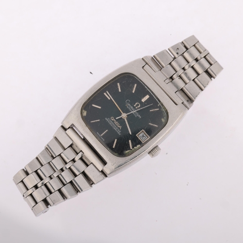 1024 - OMEGA - a Vintage stainless steel Constellation Chronometer automatic calendar bracelet watch, green... 