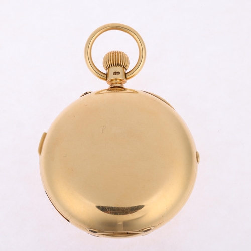 1044 - A Fine 19th Century 18ct gold half hunter keyless chronograph minute repeater pocket watch, by Natha... 