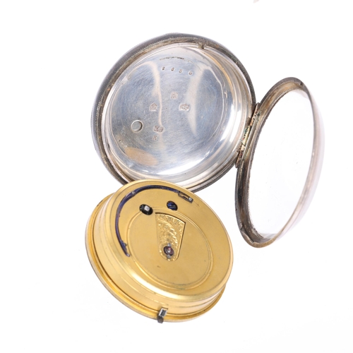 1048 - A 19th century silver-cased open-face key-wind pocket watch, by J Norbury of Liverpool, white enamel... 