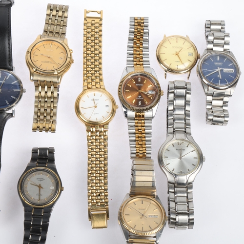 1059 - A quantity of wristwatches, including Seiko quartz day/date, Sekonda, Accurist, etc