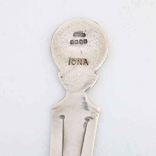 1618 - IONA - a Scottish silver Celtic Revival 'Galley Ship' book mark, John McGilvray & Son, Glasgow 1924,... 