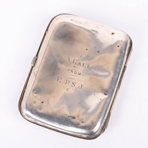 1626 - A Japanese silver 'Koi Carp' cigarette case, circa 1900, 8.5cm x 6.5cm, 2.2oz gross