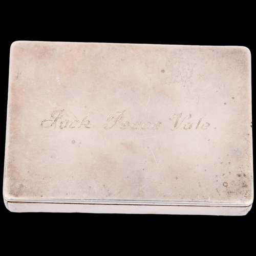 1628 - A Victorian novelty silver 'Trick' box, Thomas Johnson I, London 1878, rectangular form with press-i... 