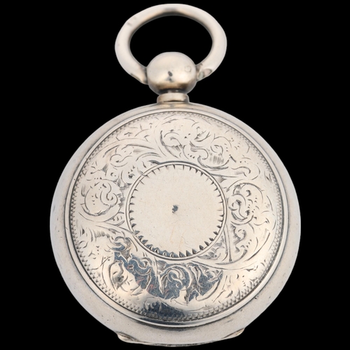 1636 - A Victorian silver sovereign case, Alfred Wigley, Birmingham 1895, circular form with foliate engrav... 