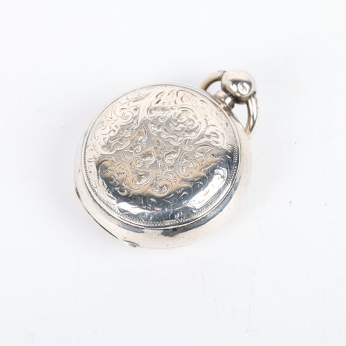 1636 - A Victorian silver sovereign case, Alfred Wigley, Birmingham 1895, circular form with foliate engrav... 