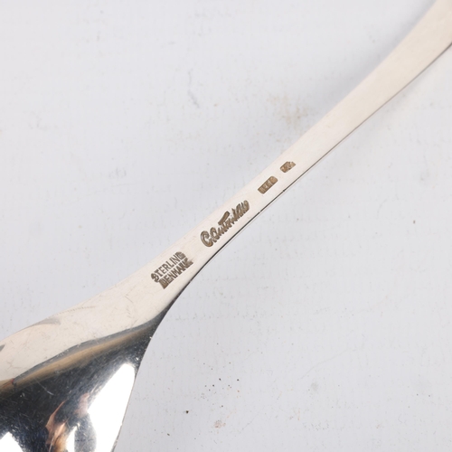 1681 - C ANTONSEN - a Danish modernist sterling silver preserve spoon, 15.5cm, 1oz