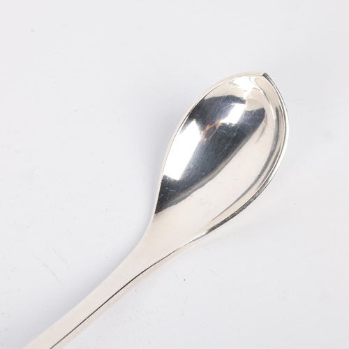 1681 - C ANTONSEN - a Danish modernist sterling silver preserve spoon, 15.5cm, 1oz