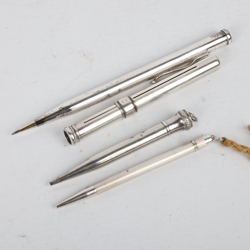 1684 - Various propelling pencils, including Sampson Mordan & Co unmarked example, 9cm, sterling Yard-O-Led... 