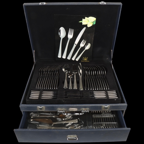 1702 - SBS SOLINGEN - a German chrome and nickel plated stainless steel canteen of cutlery for 12 people, i... 