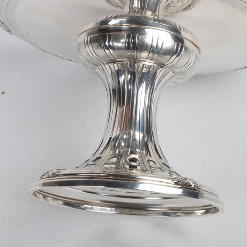 1722 - An Antique French Neoclassical Revival silver pedestal bowl and stand, August Leroy & Cie, Paris cir... 