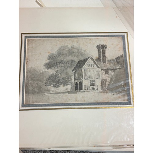 639 - Folder of mainly 19th century watercolours