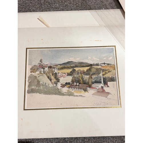 639 - Folder of mainly 19th century watercolours