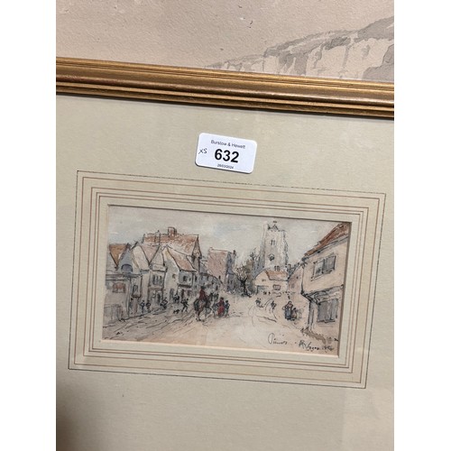 632 - 5 various 19th century watercolours, including Adolphe Ragon, R P Leitch, E Becker, and G R Vawser, ... 