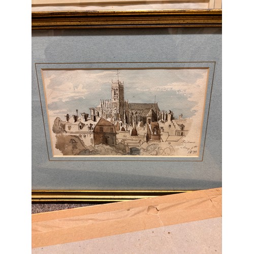 633 - 7 various 19th century watercolours, including Lady Gordon, and J C Bourne, framed (7)