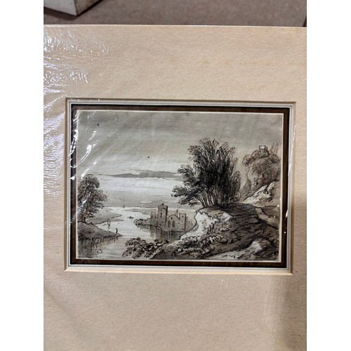 634 - Folder of 18th and 19th century watercolours and drawings