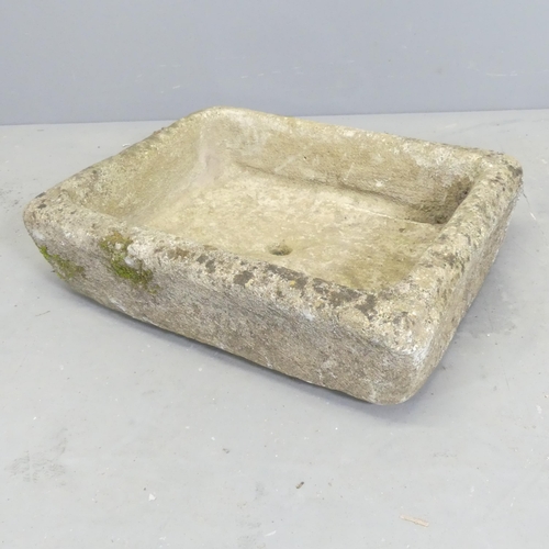 103 - A weathered concrete sink. 60x14x48cm.