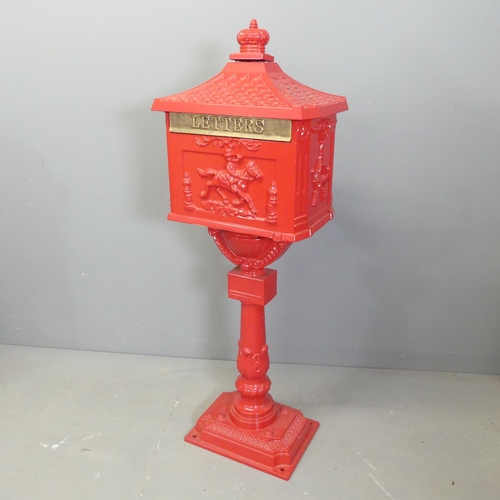 132 - A painted Victorian style letterbox. 43x118x30cm.