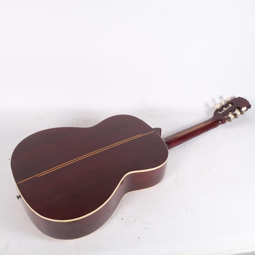 358 - A Vintage Romy Lumanog acoustic guitar, with inlaid decoration